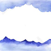 Page Design Template. Shape silhouette of cumulus cloud and mountain range. Abstract background. Collage of gradient