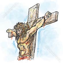 Jesus watercolor  hand draw
