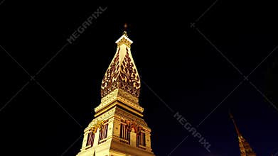 Wat Phra That Phanom Temple at night in Nakhon Phanom, Thailand
