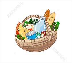 Basket with food