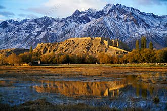 City of stone at sunrise in Autumn, Taxkorgan