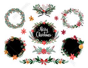 Christmas floral arrangements with floral wreaths