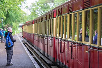 Castletown,Isle of Man, June 16, 2019. The Isle of Man Railway is a narrow gauge steam-operated railway connecting Douglas with