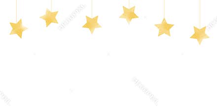 A simplistic illustration gold gradient stars on white bacDropping star or hanging stars on white background Christmas backgrounds