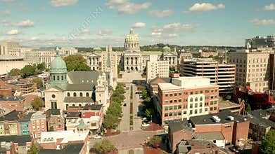 Fast Motion Harrisburg state capital of Pennsylvania along on the Susquehanna River