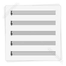Music notebook sheet, vector illustration