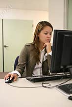 Pretty Woman Using Computer