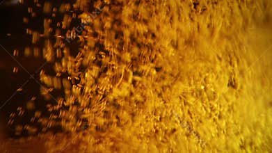 Pouring a beer into a glass close up