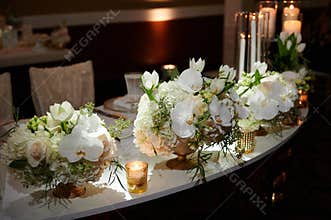 Luxury bridal table setting at a wedding venue
