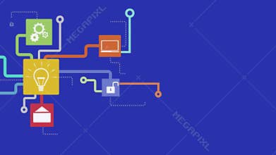 Animation of colored network of connections