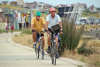 Senior cyclists outdoor fitness exercise