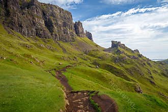 The Quiraing - Destination with easy and advanced mountain hikes with beautiful scenic views on the Isle of Skye, Portree