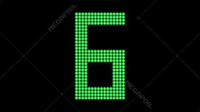 Green LED array countdown animation