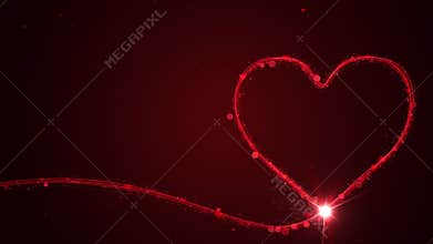 Valentines day concept animation on red