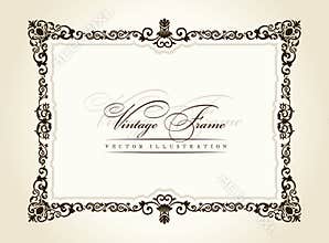 Vector vintage frame retro decor ornament