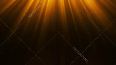 Golden light rays & dust particles loop motion background