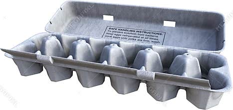 Empty Egg Carton Container, Isolated