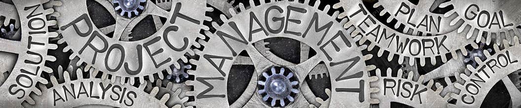 Metal Wheels with Project Management Concept