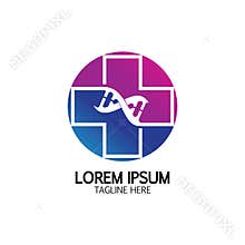 Health Cross DNA logo icon design template