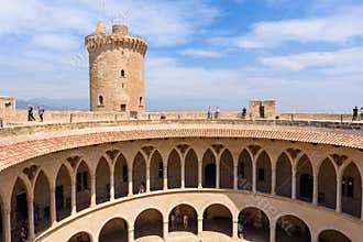 Gothic Bellver Castle Castell de Bellver near the center of Palma on the Island of Majorca,