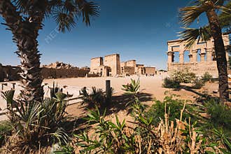 Philae temple near Nile river in Aswan city, Egypt