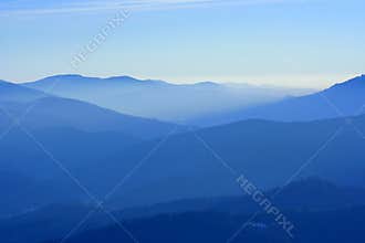 Mountains in the fog