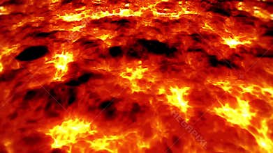 Lava Magma Volcano Vertical 3D Rendering Animation