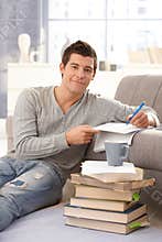 Portrait of college student learning