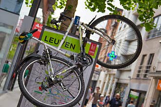 Abandoned bike in city center