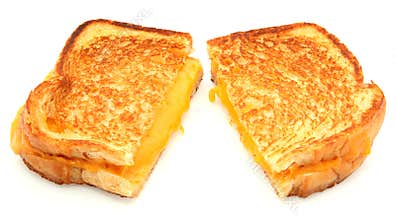 Grilled Cheese Sandwich Isolated On White
