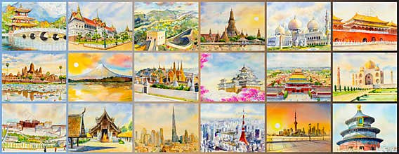 Travel famous landmark architecture culture of Asia