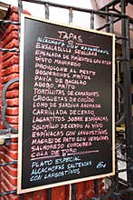 Sign advertising Tapas in Seville, Spain
