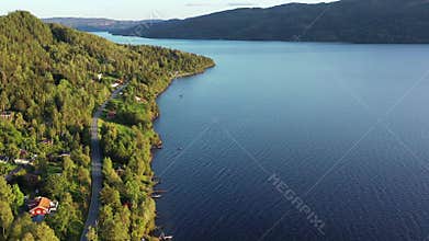 Norway, Drone footage. Norwegian nature during summer season.