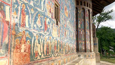 Romania, Voronet, 15 September 2019 - Voronet Monastery, Region Suceava, Romania - the church is one of the Painted
