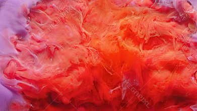 Paint drop mix coral red orange violet fluid blend