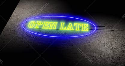 Open late sign shows 24-hour store always open around the clock - 4k