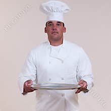 Chef Holding Blank Tray