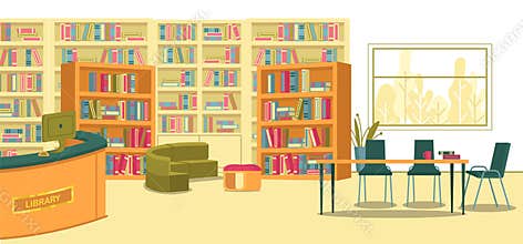 Modern School Library Space for Learning Activity
