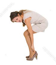 Woman having ankle pain