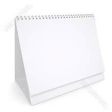 White loose-leaf calendar