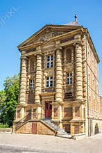 View at the building of Arthur Rimbaud museum in the streets of Charleville in France