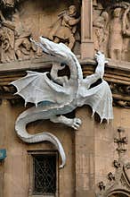 Dragon on the side of City Hall in Munich, Germany