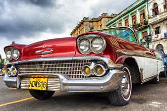 Classic red Chevrolet in Havana