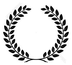Laurel wreath with detailed branches, vector