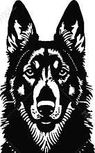 German Shepherd dog silhoutte outline vector