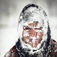 Man in snow storm