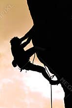 Climbing in the sunset