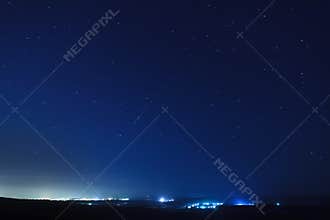 Shooting star in the night sky