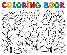 Coloring book with flower theme