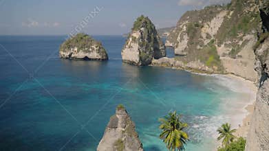 4K video nature sea wave Diamond beach, Nusa penida, Bali, indonesia.